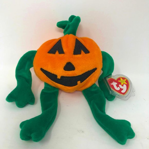 TY Beanie Baby Plush “PUMKIN” the Pumpkin (4 inch) Halloween Stuffed Toy Orange - Picture 1 of 6